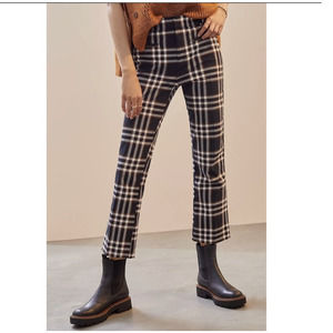 Anthropologie Black Plaid Pants Sz 6